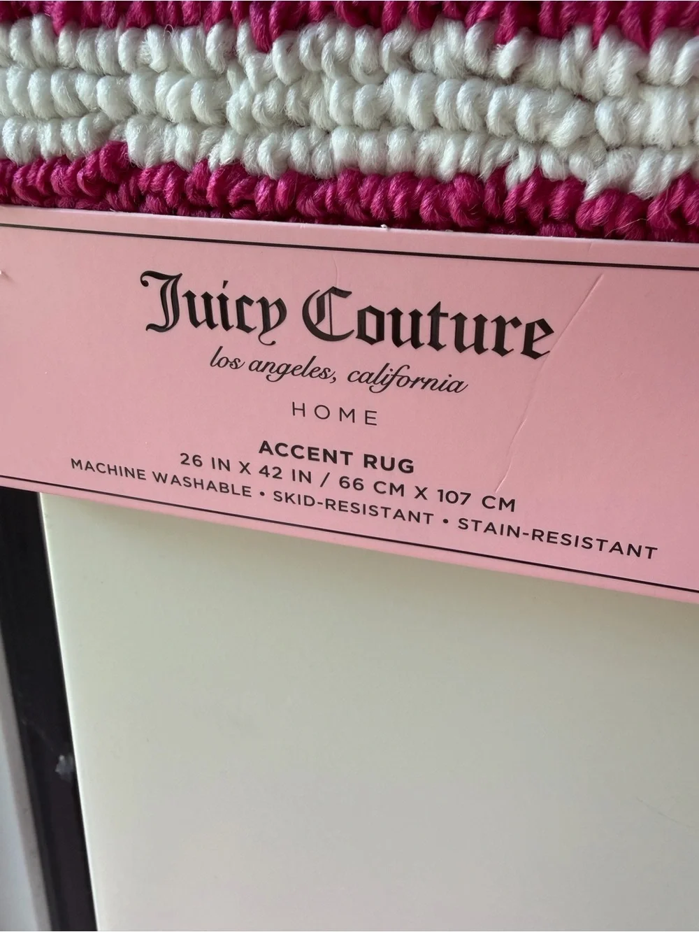 Juicy Couture Pink and White Bow Door Mat